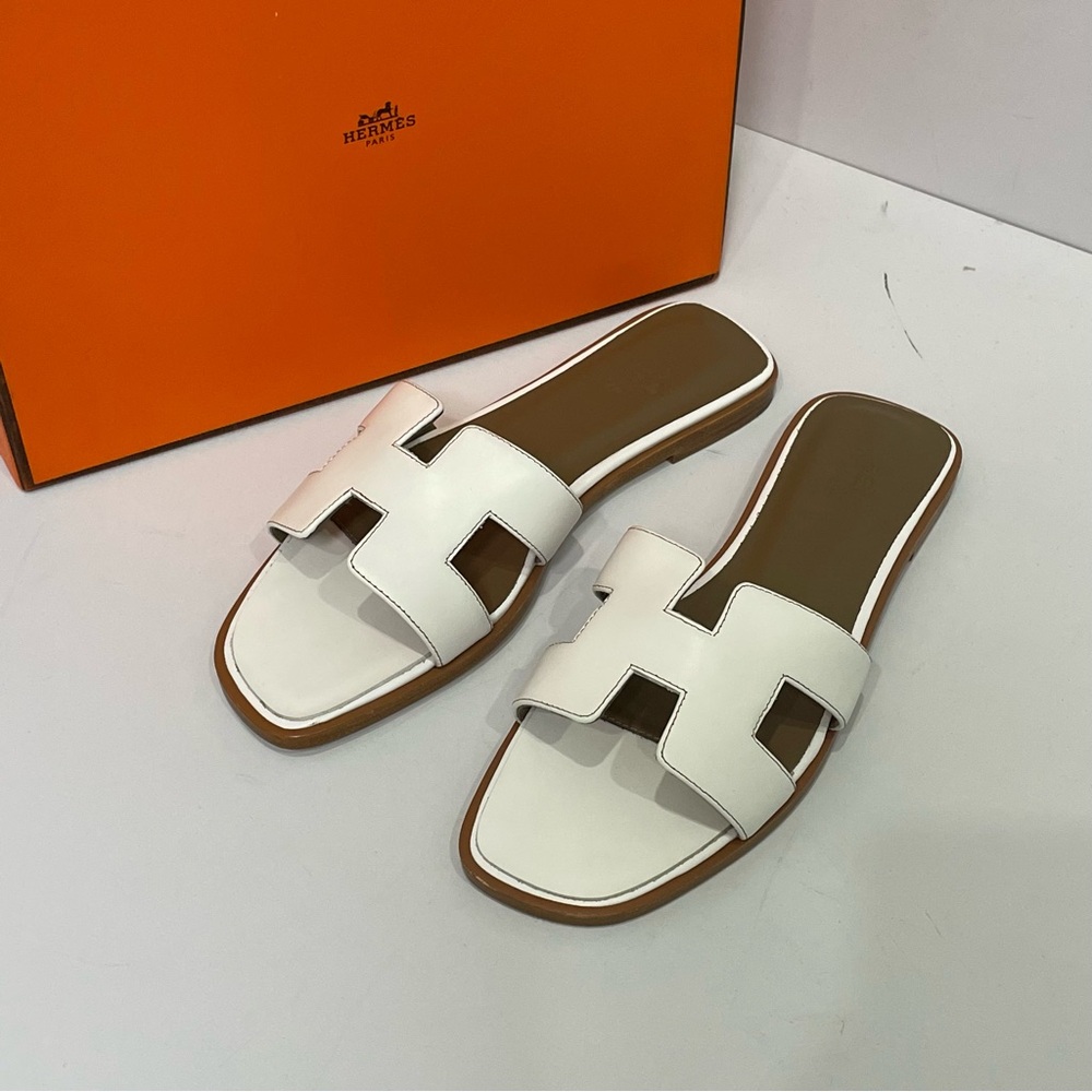 Hermes Women's White Sandals